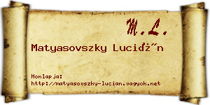 Matyasovszky Lucián névjegykártya